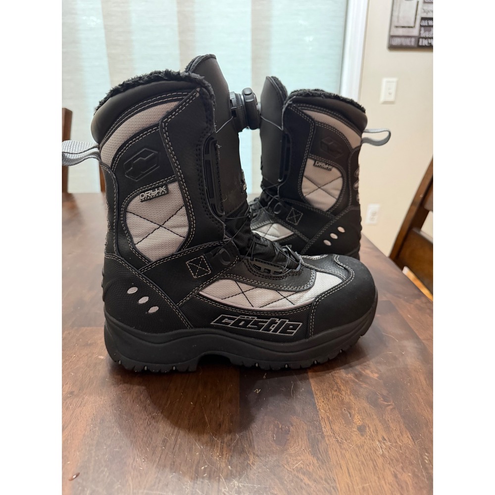 Castle X Charge Snowmobile Boots Womens 10 Black  Waterproof Atop Dial Lacing